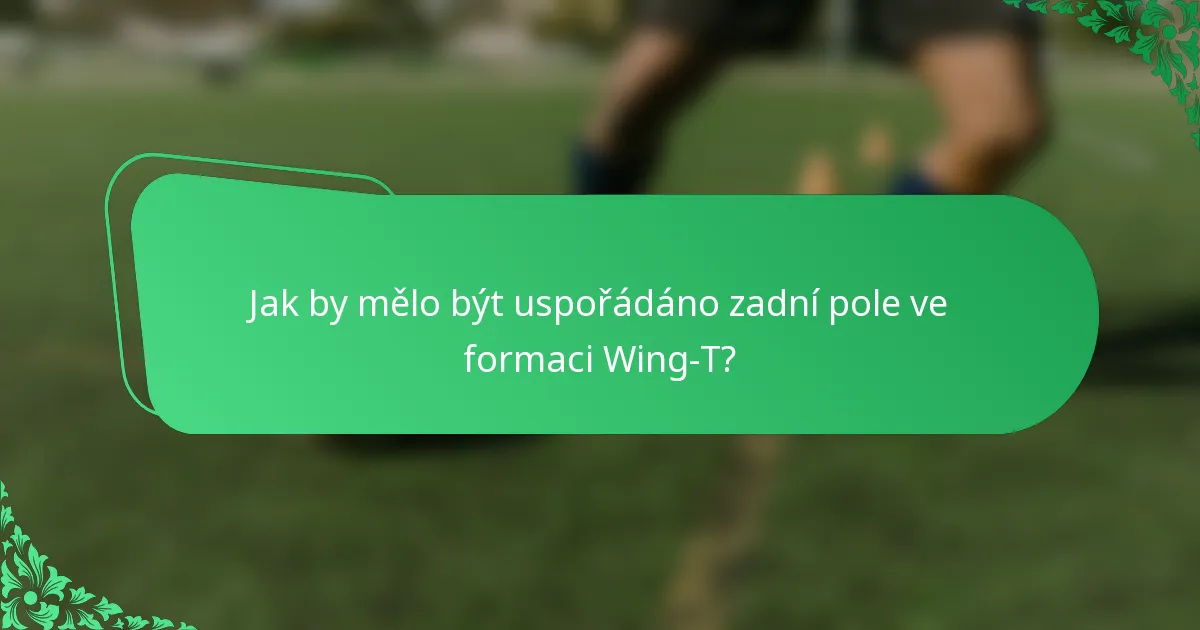Jak by mělo být uspořádáno zadní pole ve formaci Wing-T?