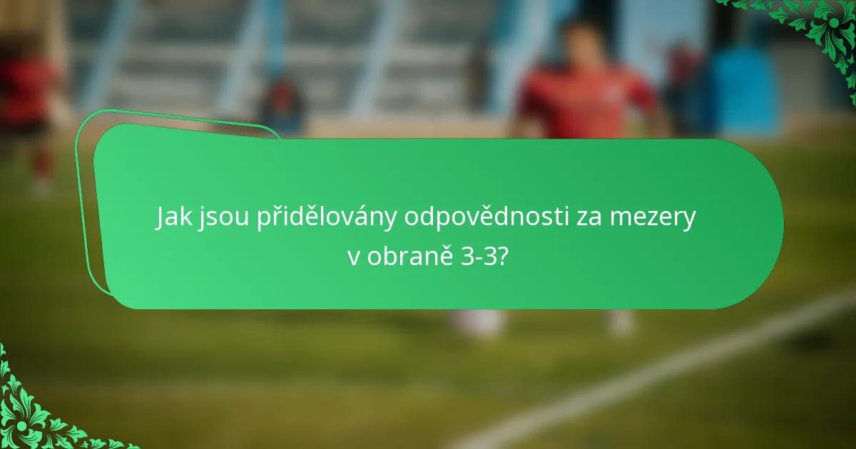 Jak jsou přidělovány odpovědnosti za mezery v obraně 3-3?